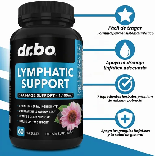 Vista 2 de Suplementos de drenaje linfático - Apoyo linfático Productos de limpieza total a base de hierbas con equinácea Suplemento de apoyo del sistema