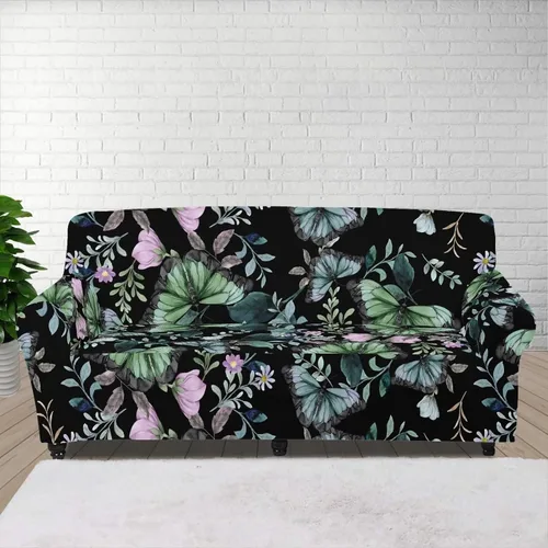 Vista 14 de GIFTPUZZ Funda de sofá roja navideña, protector de sofá con parte inferior elástica para sala de estar, dormitorio y decoración de oficina, elegante