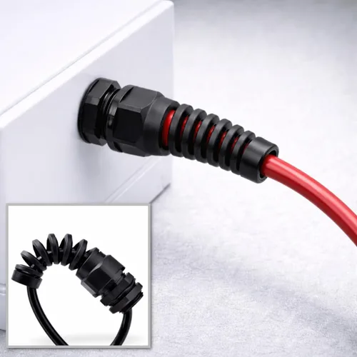Vista 3 de Prensaestopas flexible NPT de 1/2", alivio de tensión de agarre en espiral para cable de coleta (paquete de 2)