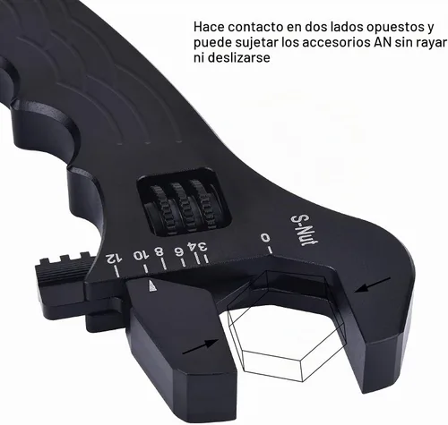 Vista 6 de EVIL ENERGY Llave ajustable para manguera de montaje AN 3AN-12AN de aluminio negro