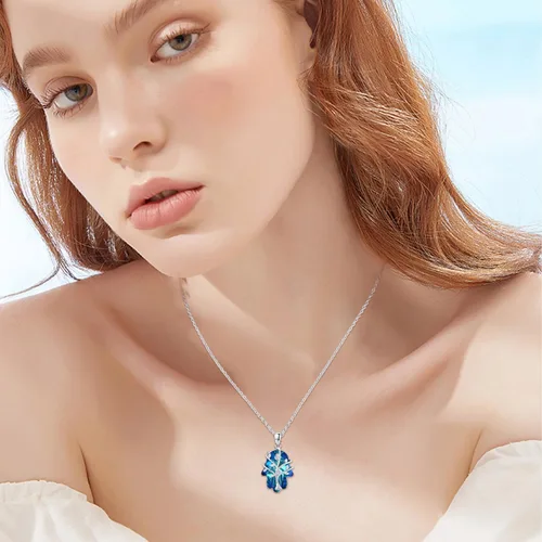 Vista 7 de Hamsa - Collar de mano de plata de ley con dije de Hamsa, collar de protección con amuleto Hamsa para mujeres y niñas