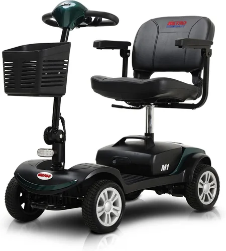 Vista 10 de Metro Mobility Scooter, scooter de movilidad de 4 ruedas para adultos/personas mayores, capacidad de 300 libras, con cargador y 2 baterías Negro