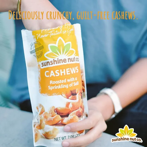 Vista 5 de Anacardos de Sunshine Nut Company 7 oz Lightly Salted, Gluten Free, Peanut Free, Vegan, GMO Free, Snack Packs for Kids and Adults, For Lunchboxes