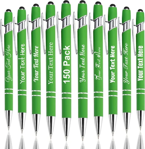 Vista 29 de Hasta 300 bolígrafos personalizados a granel con nombre personalizado con grabado gratis, puntas de lápiz capacitivo grabado, bolígrafo