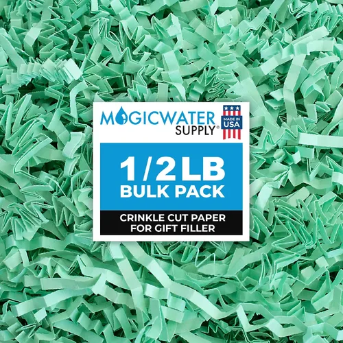 Vista 17 de MagicWater - Papel de corte arrugado para cestas de regalo, 1/2 libra, verde militar, perfecto para relleno de papel triturado, relleno de cesta