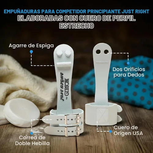 Vista 2 de Gibson Athletic Just Right Agarres para Barras Asimétricas de Gimnasia para Niñas - Agarres de Cuero de Ajuste Estrecho para Barras de Gimnasia