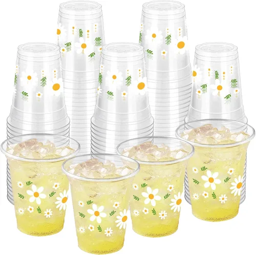 Vista 8 de 100 piezas de vasos de plástico con temática de abejas para fiesta, 12 onzas, vasos desechables de miel, vasos transparentes con lindo tema
