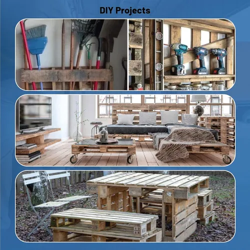 Vista 5 de Greaton, Paleta de madera de entrada de 4 vías para servicio pesado, 40 x 36 x 5 pulgadas, paleta de envío de madera dura de grado industrial