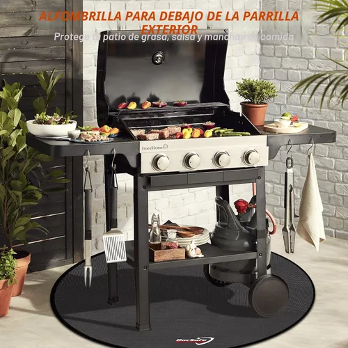 Vista 7 de DocSafe Alfombrilla para hoguera de 36 pulgadas para estufa individual, 4 capas de doble cara ignífuga debajo de la parrilla protector para terraza