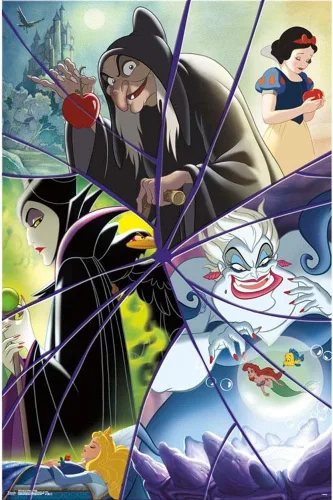 Vista 6 de Trends International Disney VIllains - Póster de collage de pared, 22.375 x 34 pulgadas, paquete de póster y clip