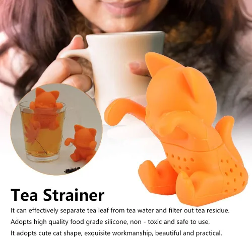 Vista 5 de Infusor de té para té de hojas sueltas, animales coladores de silicona, un regalo divertido e ideal para los amantes del té, amigos y familiares