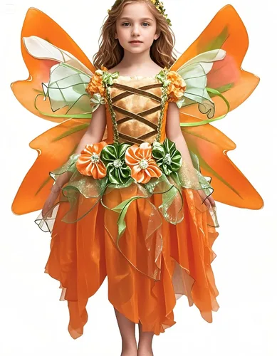 Vista 2 de Petitebella Vestido de hadas naranja