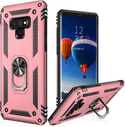 Vista 23 de LUMARKE Funda protectora para Galaxy Note 10, pasa 16 pies, prueba de caídas de grado militar, resistente con soporte de anillo magnético, Negro