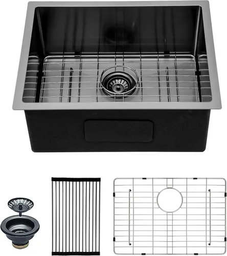 Vista 30 de Mocoloo Fregadero de cocina dorado 33 – Fregaderos de cocina empotrados de 33 x 19 pulgadas, estación de trabajo, fregadero dorado, fregadero
