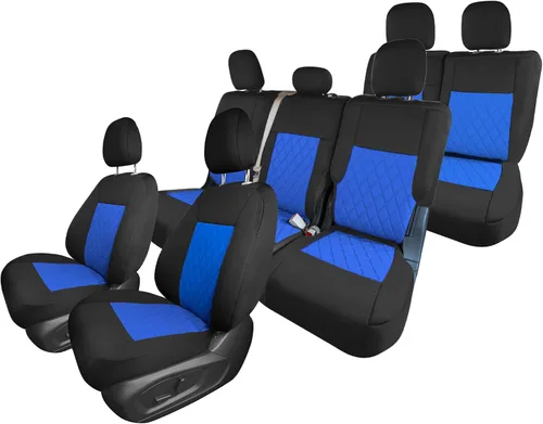 Vista 15 de FH Group Fundas de asiento de automóvil de ajuste personalizado específicamente hechas para Ford Explorer Base 2020-2024, fundas de asiento Negro