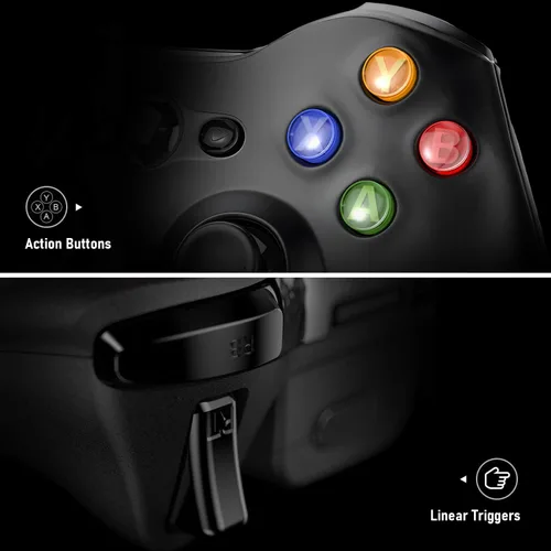 Vista 5 de ASTARRY Wireless Controller Compatible with Xbox 360 2.4G Wireless Controller Gamepad Joystick Compatible with Xbox 360&360Slim PC with Receiver