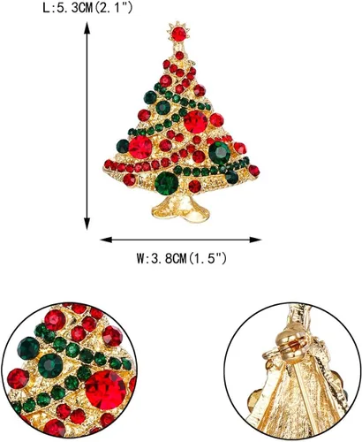 Vista 5 de EVER FAITH Streamer Star - Broche para árbol de Navidad, cristal austriaco, Cristal