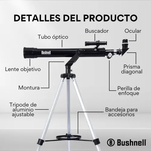 Vista 7 de Bushnell Telescopio refractor 1,968.5x164 ft m, telescopio de visión del espacio profundo 181561