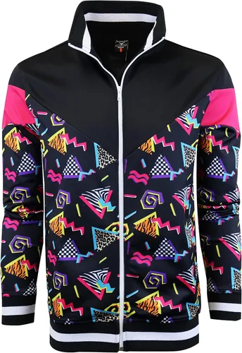 Vista 2 de SCREENSHOT Chaqueta deportiva urbana de hip hop prémium para hombre, con cinta lateral, ropa deportiva urbana y ropa de calle