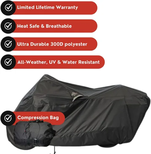 Vista 2 de Dowco WeatherAll Plus - Funda para motocicleta, accesorio de trinquete, resistente al agua, mediana [52002-02]