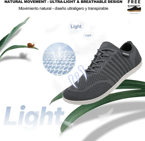 Vista 7 de Geweo Zapatos minimalistas unisex Suela sin caída Puntera ancha Comodidad más flexible Movimiento natural en forma de pie Zapatos deportivos