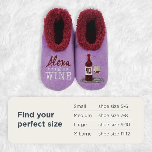 Vista 5 de Snoozies - Calcetines tipo pantuflas combinables, pantuflas de casa para mujer, calcetines mullidos, diseños de animales