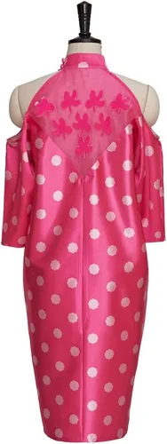 Vista 5 de Pretty in Pink - Disfraz de cosplay de Andie, vestido de lunares rosados, disfraz de baile de graduación para mujeres y niñas