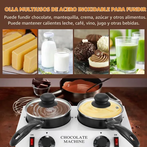 Vista 4 de WICHEMI Olla para derretir chocolate, calentador de chocolate, derretidor de chocolate, máquina de templado de chocolate, olla para el hogar, fusión