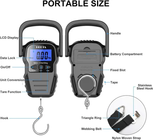 Vista 3 de HEETA Bolsa impermeable sensible a la pantalla táctil impermeable con correa ajustable para la cintura incluida con báscula de pescado con pantalla