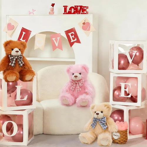 Vista 8 de MorisMos Oso de Peluche Relleno, Pequeño Oso de Peluche de 14'' Juguete de Peluche Regalo para Niño Niña Bebé Adolescente Adulto, Tierno Juguete