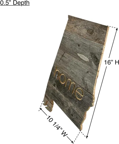 Vista 3 de Letrero de madera rústica de Alabama para casa de campo, decoración del hogar de pared estatal, es un gran regalo temático de AL para recién