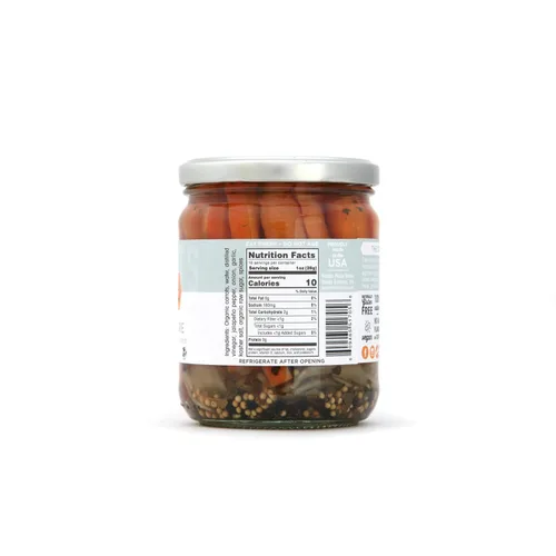 Vista 5 de Carriots of Fire - Palitos de zanahoria en escabeche picante con jalapeño - Zanahorias gourmet para aperitivos - sin OMG, kosher, sin gluten, 16