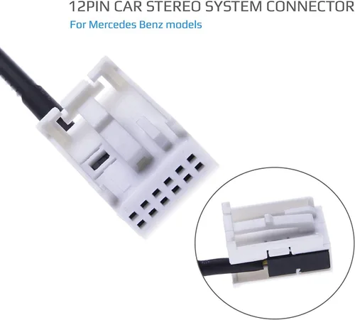 Vista 2 de Keple Cable adaptador auxiliar para automóvil de 0.138 in de audio auxiliar para Mercedes Clase A W169, W245, B W245, W203, C W209, W203, CLK X164