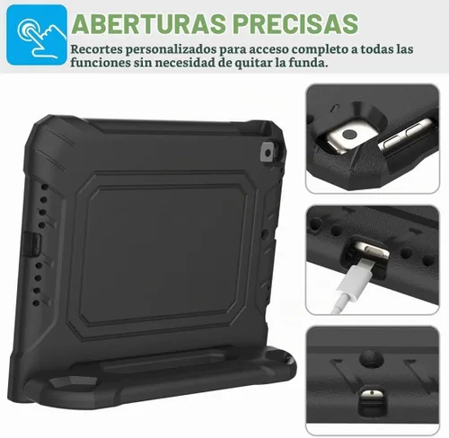 Vista 7 de SUPLIK - Funda infantil para iPad 5ª/6ª generación, Air 1/2/Pro 9.7, color Negro