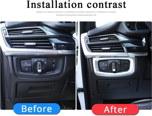 Vista 2 de ABS plástico coche interruptor decoración marco ajuste accesorios para BMW X5 f15 2014-2018 (cromo)