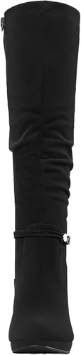 Vista 4 de DREAM PAIRS - Botas de tacón alto con plataforma, a la rodilla, para mujer