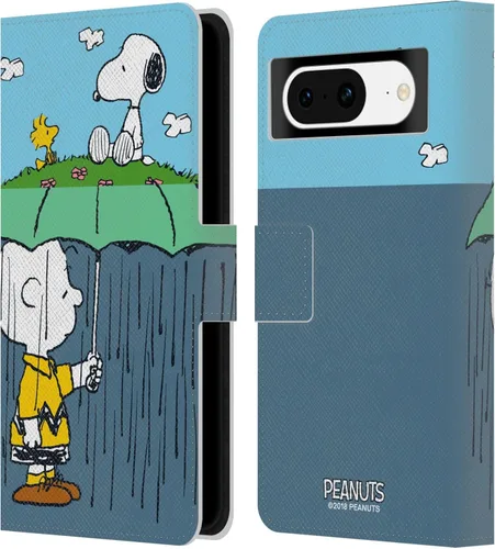 Vista 40 de Head Case Designs Officially Licensed Peanuts Charlie & Woodstock Nap Halfs and Laughs Leather Wallet Case Compatible with Google Pixel 8
