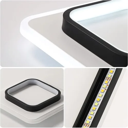 Vista 6 de Lámpara de techo LED de 22 W, moderna lámpara de techo, blanco frío, 6500 K, 9.5 pulgadas, cuadrada, cerca de luces de techo para dormitorio