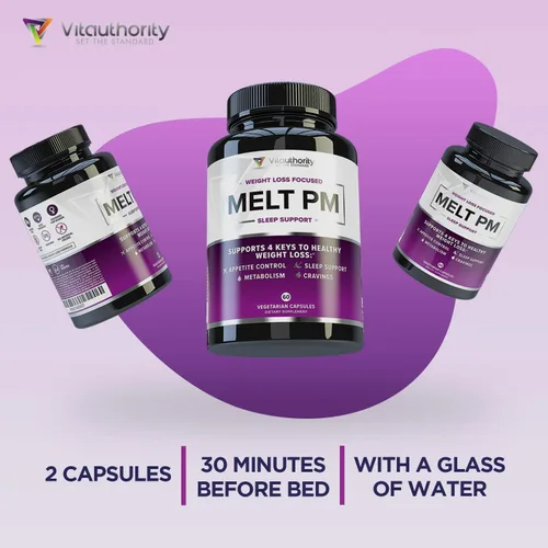 Vista 6 de Vitauthority Píldoras MELT PM nocturnas y pérdida de peso: apoyan naturalmente un sueño más reparador, con Ashwagandha y L-teanina - 30 porciones