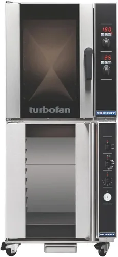 Vista 11 de Moffat Turbofan E33 - Hornos de convección eléctricos de encimera de tamaño completo con soporte, doble pila con ruedas, control digital, 208