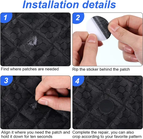 Vista 3 de Boao 80 parches de reparación para chaquetas de plumón, abrigo acolchado, cinta de reparación de tela de nylon, autoadhesiva, impermeable