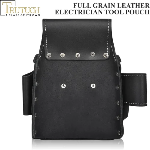Vista 7 de Grain Leather Electrician Tool Pouch Carpenter Tool Pouch Electrician Pouch Electric Tool Bag Electrician Bag Leather Tool Belt