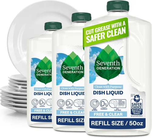 Vista 13 de Seventh Generation - Recarga de lavado de manos y platos, Hierba de limón y clementina, paquete de 3 x 50 onzas