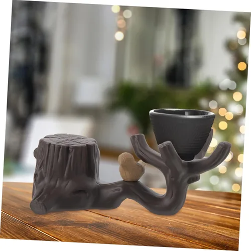 Vista 3 de BESTonZON 1 platillo de té para mascotas, accesorios de escritorio de oficina, decoración del hogar, mesa de comedor, bandeja de té, accesorios
