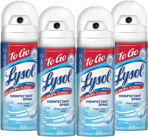 Vista 9 de Lysol Spray desinfectante para llevar, lino crujiente, 1.5 onzas (paquete de 3)