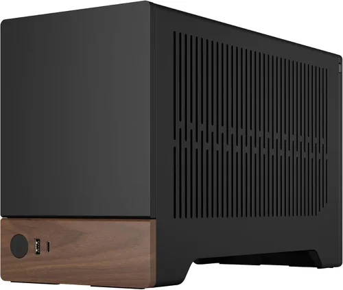 Vista 4 de Fractal Design Terra Graphite - Panel frontal de madera de nogal - Factor de forma pequeño - Carcasa para juegos Mini ITX - Cable elevador PCIe 4.0
