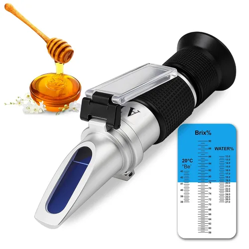 Vista 9 de Refractómetro 0-90% Brix con ATC – Medición precisa del contenido de azúcar para miel, fruta, jarabe de arce y bebidas – Ideal para elaboración