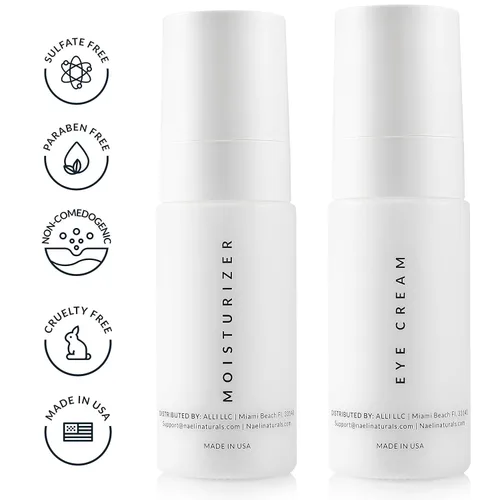 Vista 2 de NAELI Crema hidratante facial de colágeno SPF 30 y crema para debajo de los ojos con células madre de manzana, regalo antienvejecimiento