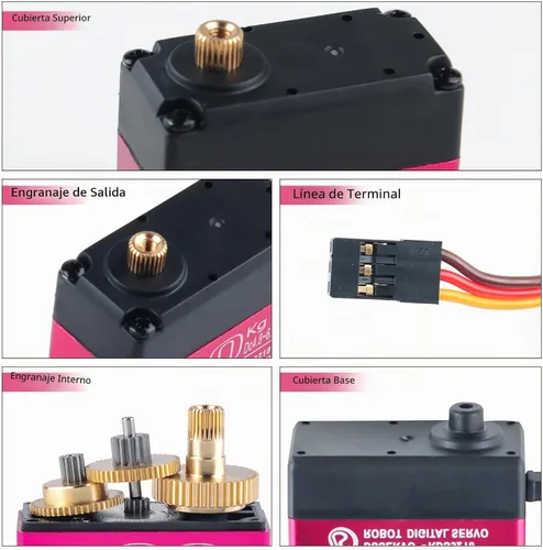 Vista 5 de RDS3218 - Servo digital de doble eje U de 44.1 lbs, servo digital a control remoto, brazo robot, servo de engranaje de metal completo de alto par