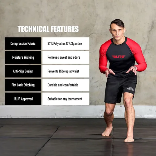 Vista 29 de Elite Sports MMA, BJJJ, No-Gi, protección de entrenamiento de manga corta